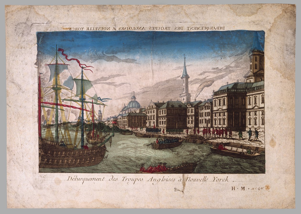 De brittiska truppernas landsättning i New York, 1776 av American School