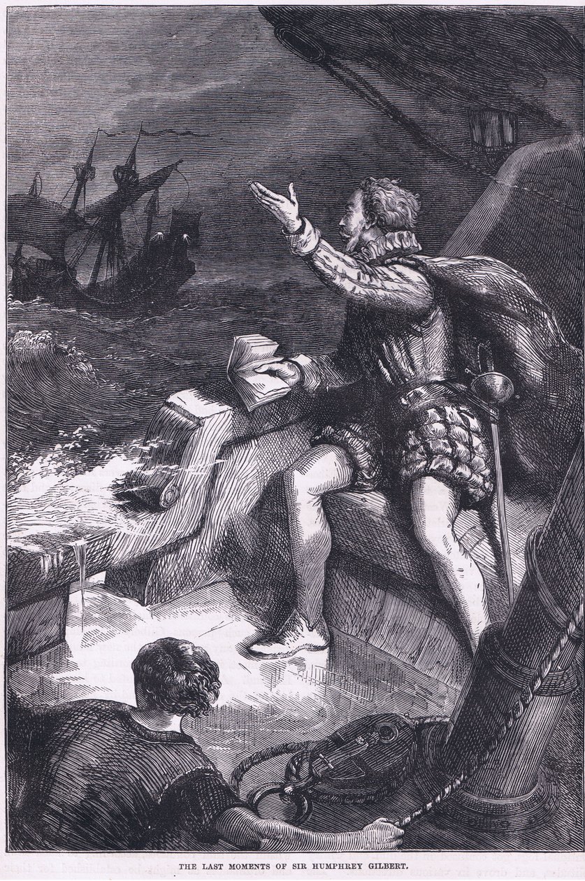 De sista ögonblicken av Sir Humphrey Gilbert, illustration från Cassell