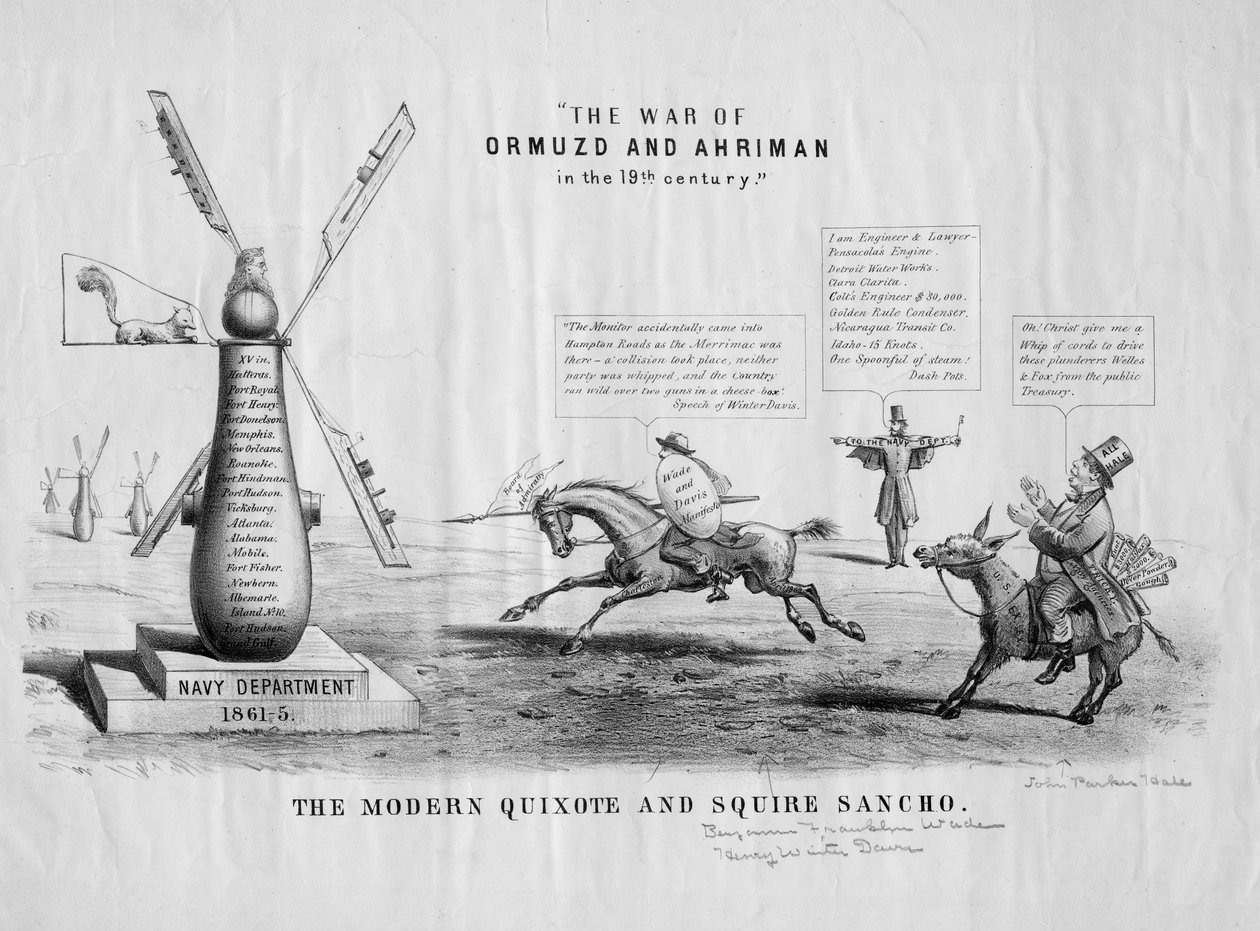 Den moderna Quijoten och Squire Sancho, c.1866 av American School