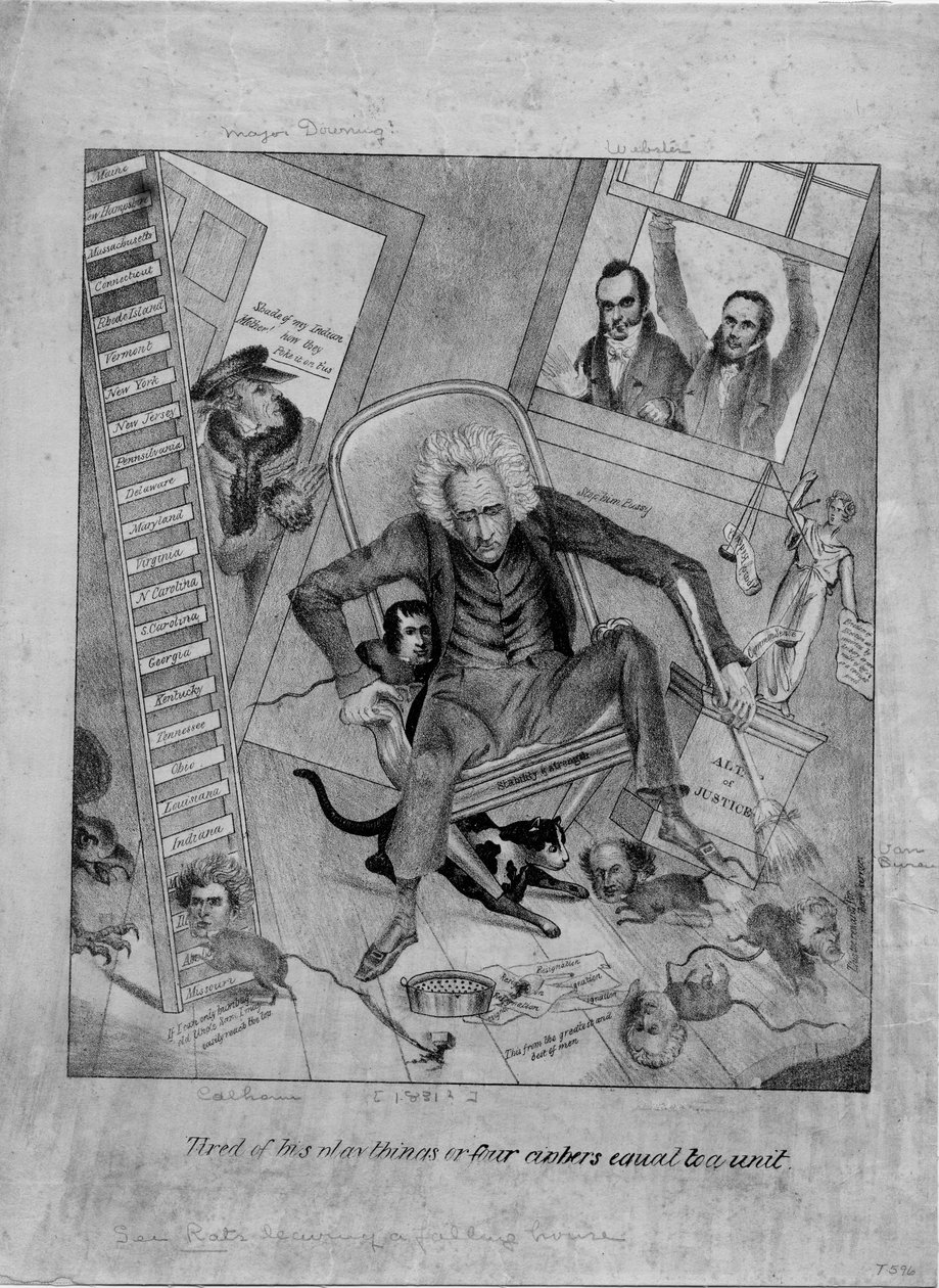 Trött på hans leksaker, eller, Fyra chiffer lika med en enhet, c.1831 av American School
