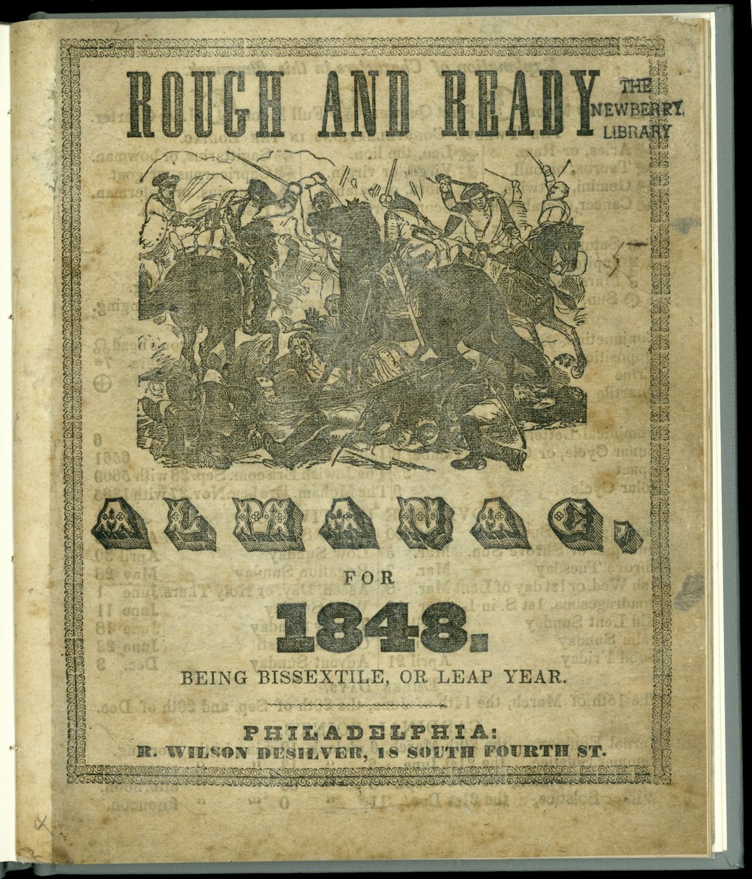 Titelsidan för Rough and Ready Almanac för 1848, publicerad 1847 (tryckt) av American School