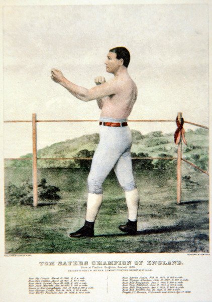 Tom Sayers, från ett tryck av Currier & Ives (lito i färg) av American School