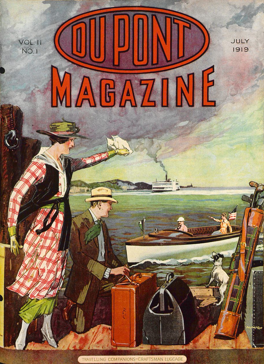 Traveling Companion - Craftsman Luggage, framsidan av DuPont Magazine, juli 1919 av American School