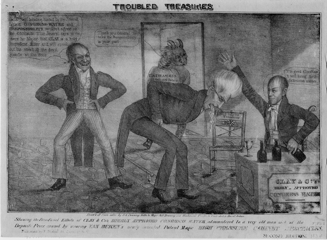 Oroliga skatter, 1833 av American School