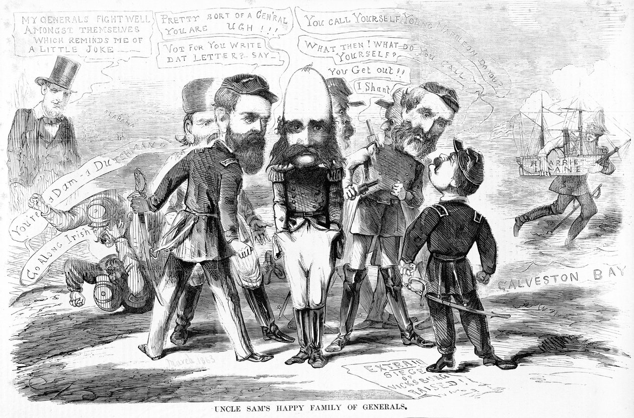 Uncle Sams Happy Family of Generals, c.1863 av American School
