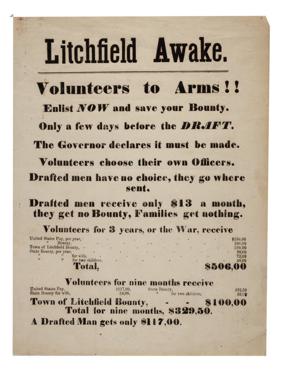 Facklig rekryteringsaffisch, 1863 av American School