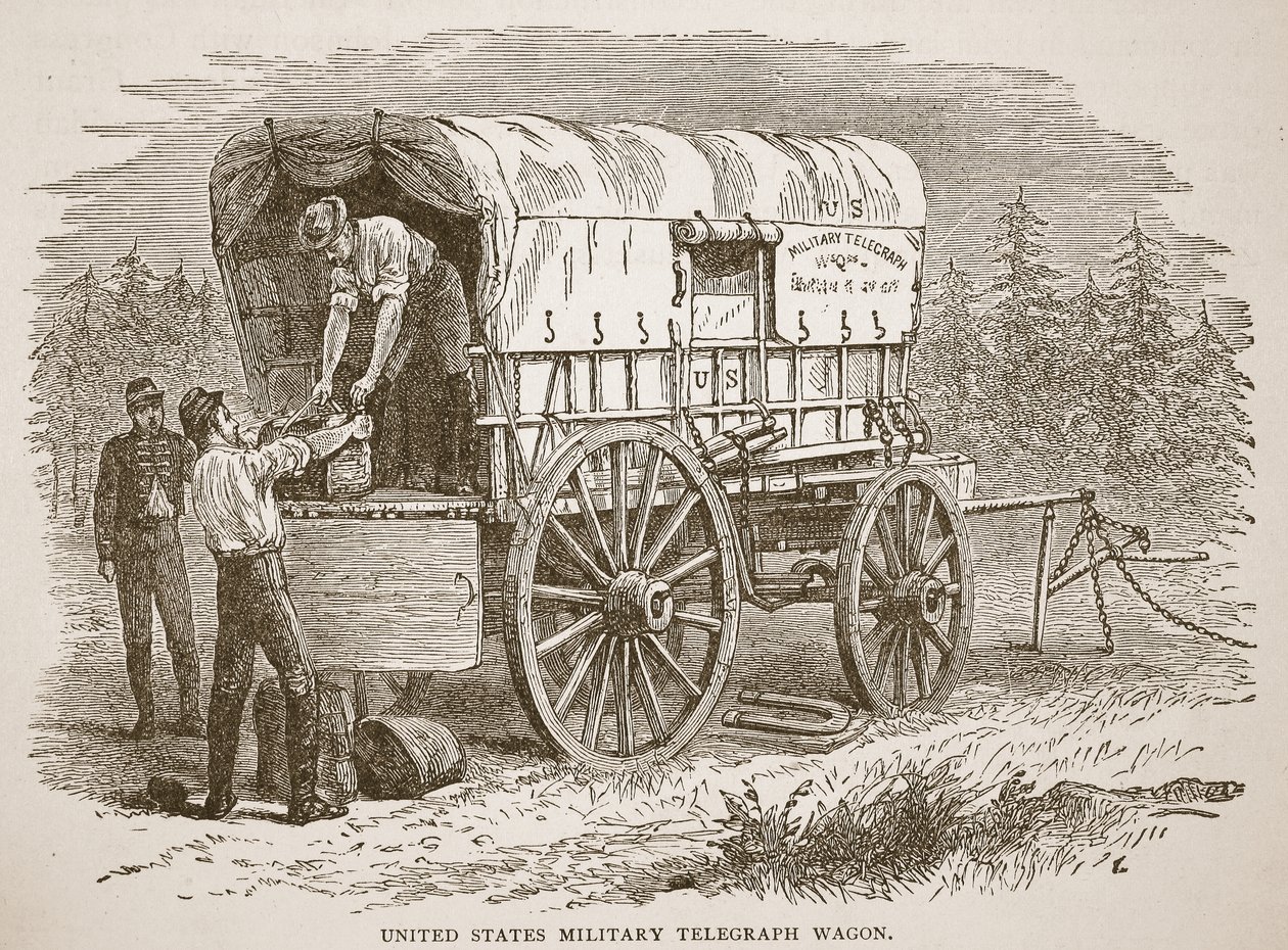 United States Military Telegraph Wagon, från en bokpub. 1896 av American School