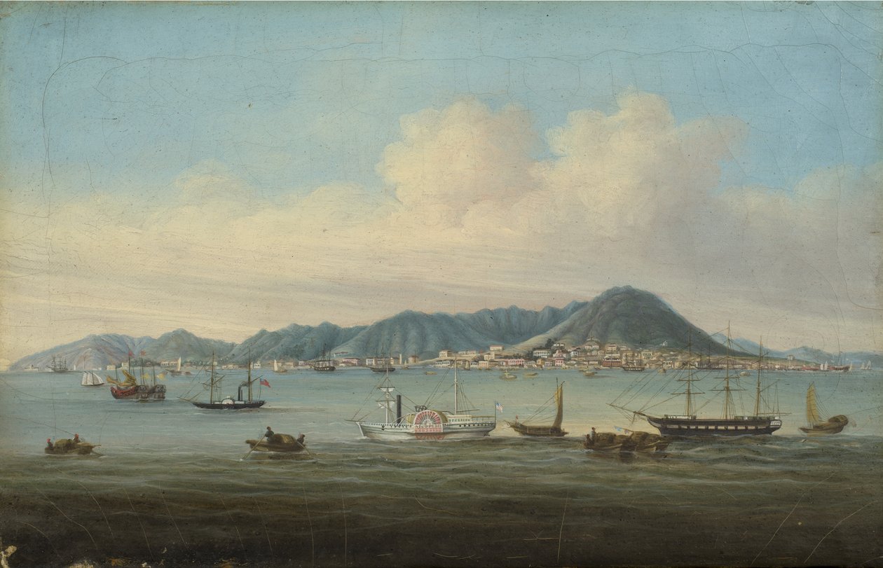 Utsikt över Hong Kong, 1850 av American School