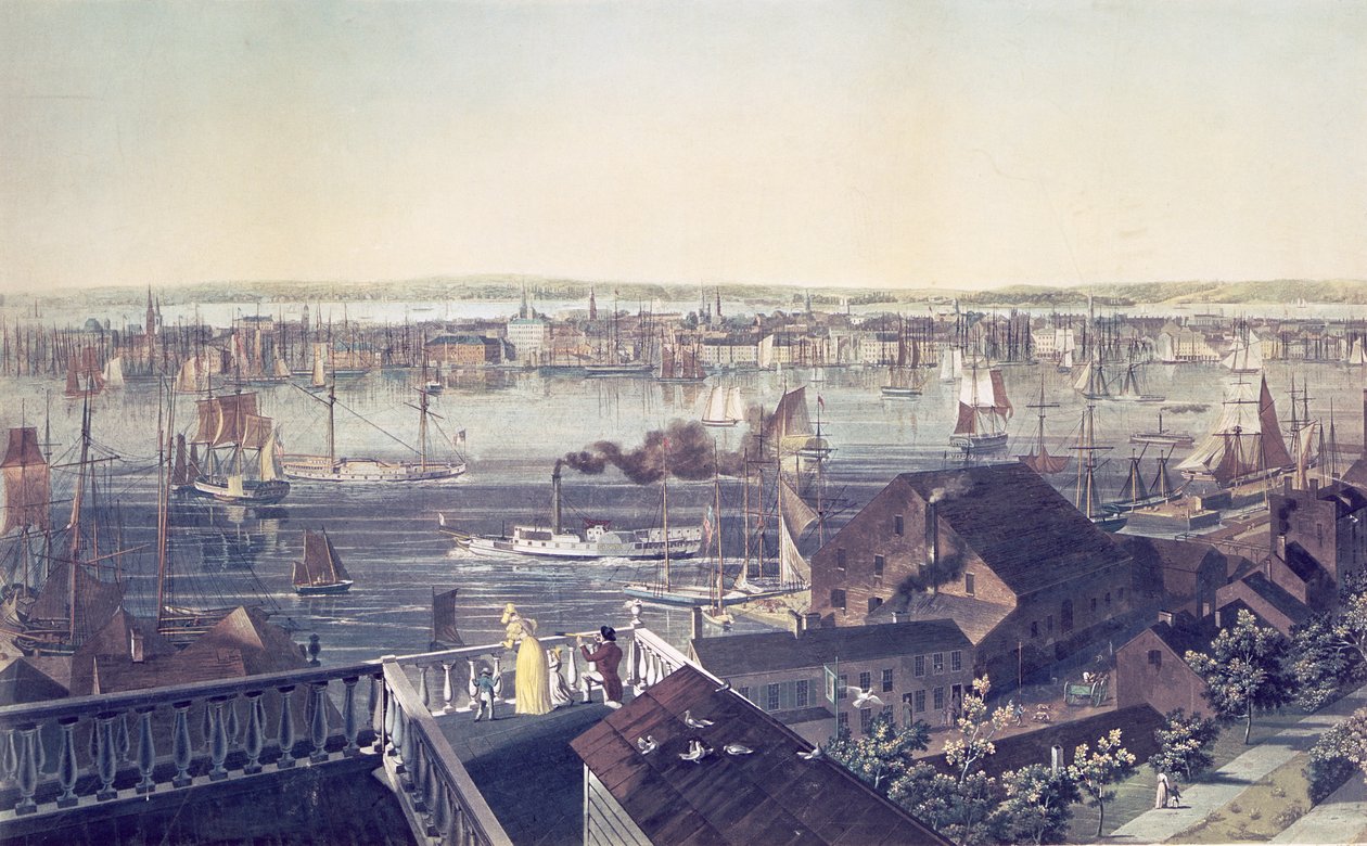 Utsikt över Manhattan från Brooklyn, 1837 av American School