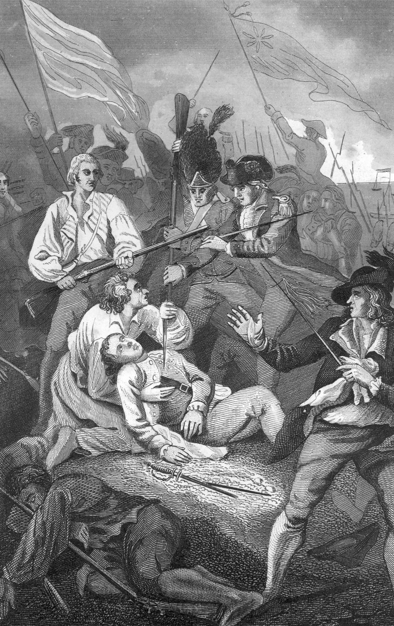 Utsikt över slaget vid Bunker Hill var ett slag som utkämpades den 17 juni av American School