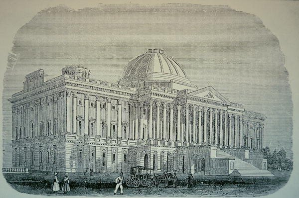 Utsikt över Capitolium, ca 1848 (gravyr) av American School