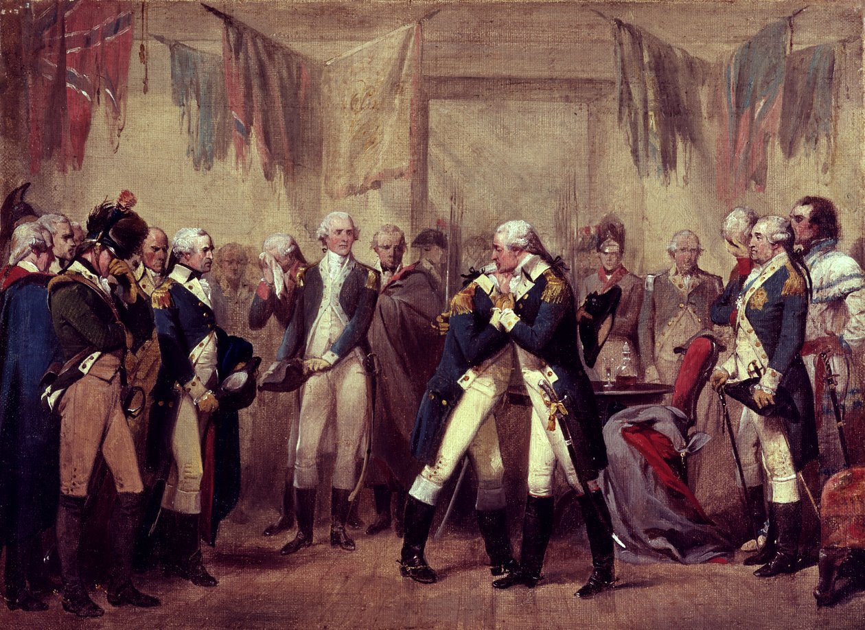 Washingtons farväl till sina officerare på Fraunces Tavern, New York, New York, den 4 december av American School