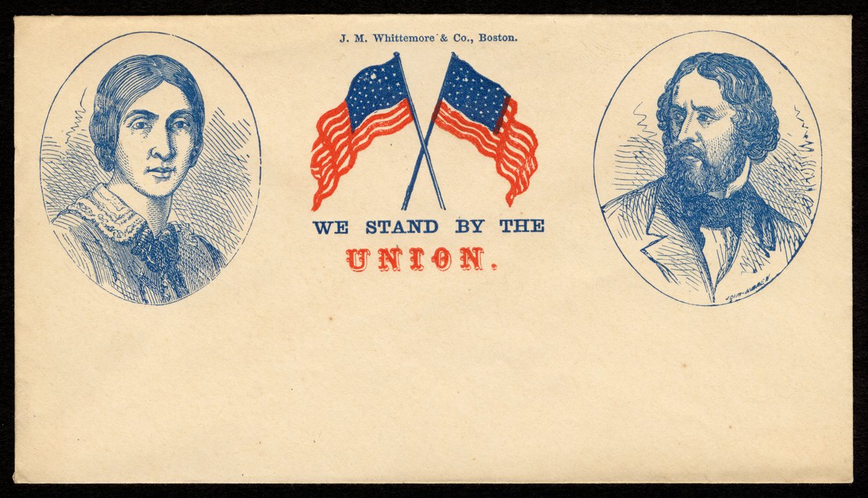 "Vi står vid unionen" vykort, c.1861-65 av American School