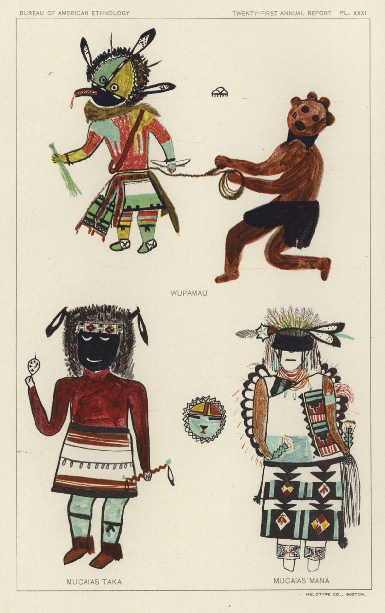 Wupamau, Mucaias Taka, Mucaias Mana (färglitografi) av American School