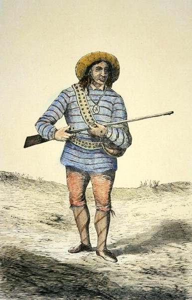 Zunifolket i Arizona, ca 1860 (färg litho) av American School
