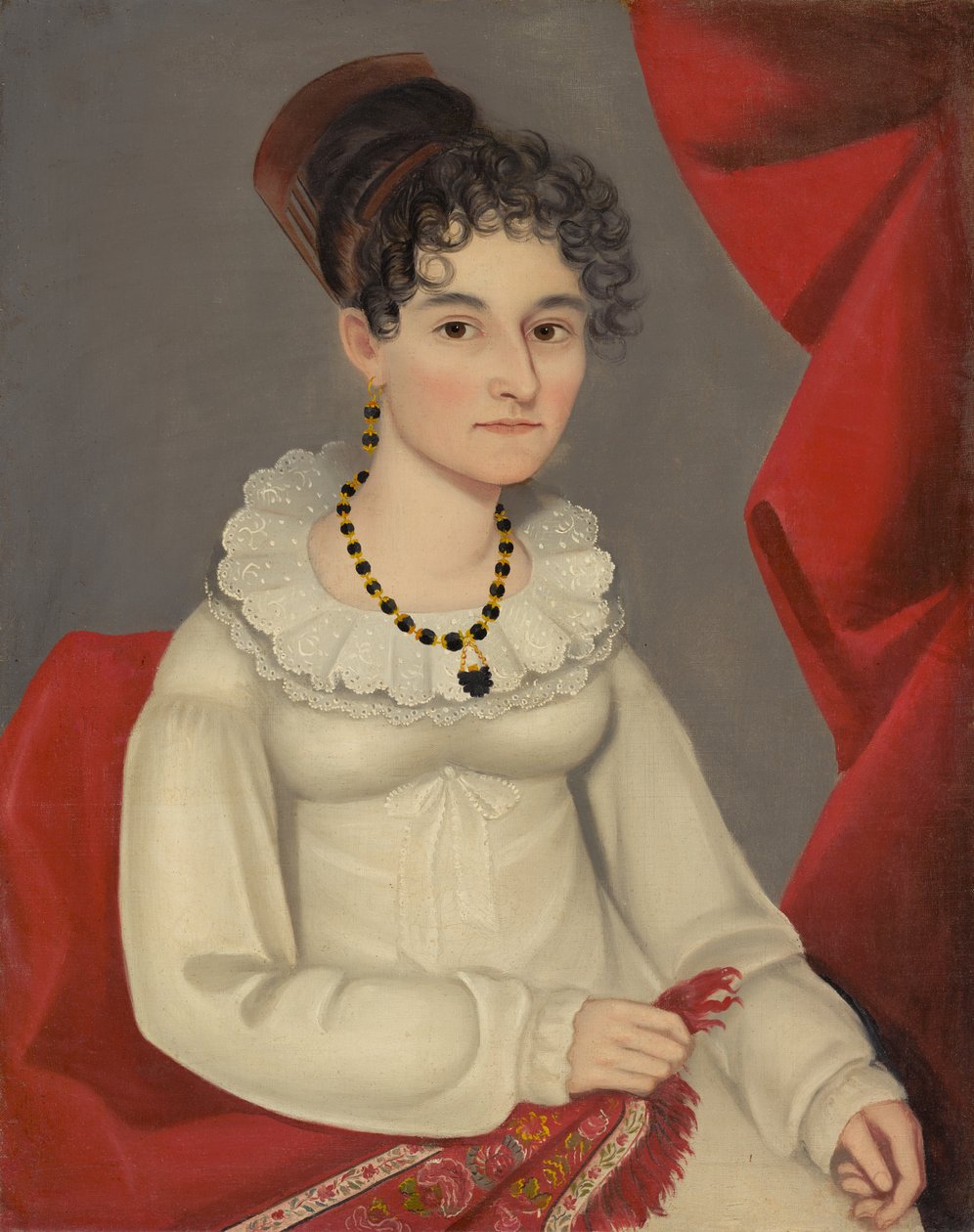 Porträtt av Catharine Couenhoven Clark, ca 1819-20 (olja på duk) av Ammi Phillips