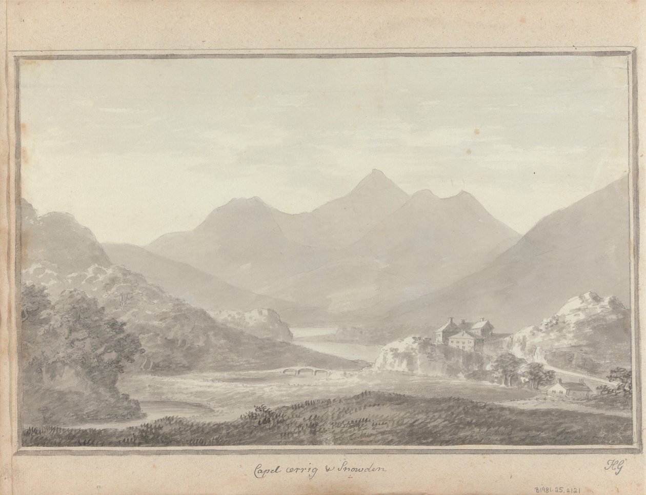Utsikter i England, Skottland och Wales: Capel Cerrig och Snowdon av Amos Green