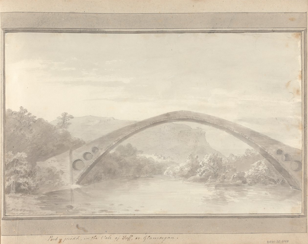 Utsikter i England, Skottland och Wales: Pont Y Pridd, i Vale of Taff eller Glamorgan av Amos Green