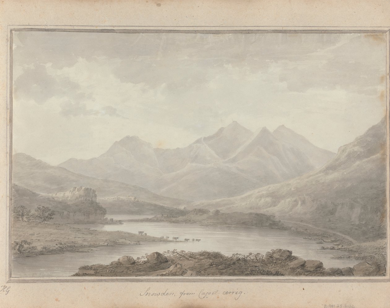 Utsikt i England, Skottland och Wales: Snowdon, från Capel Cerrig av Amos Green