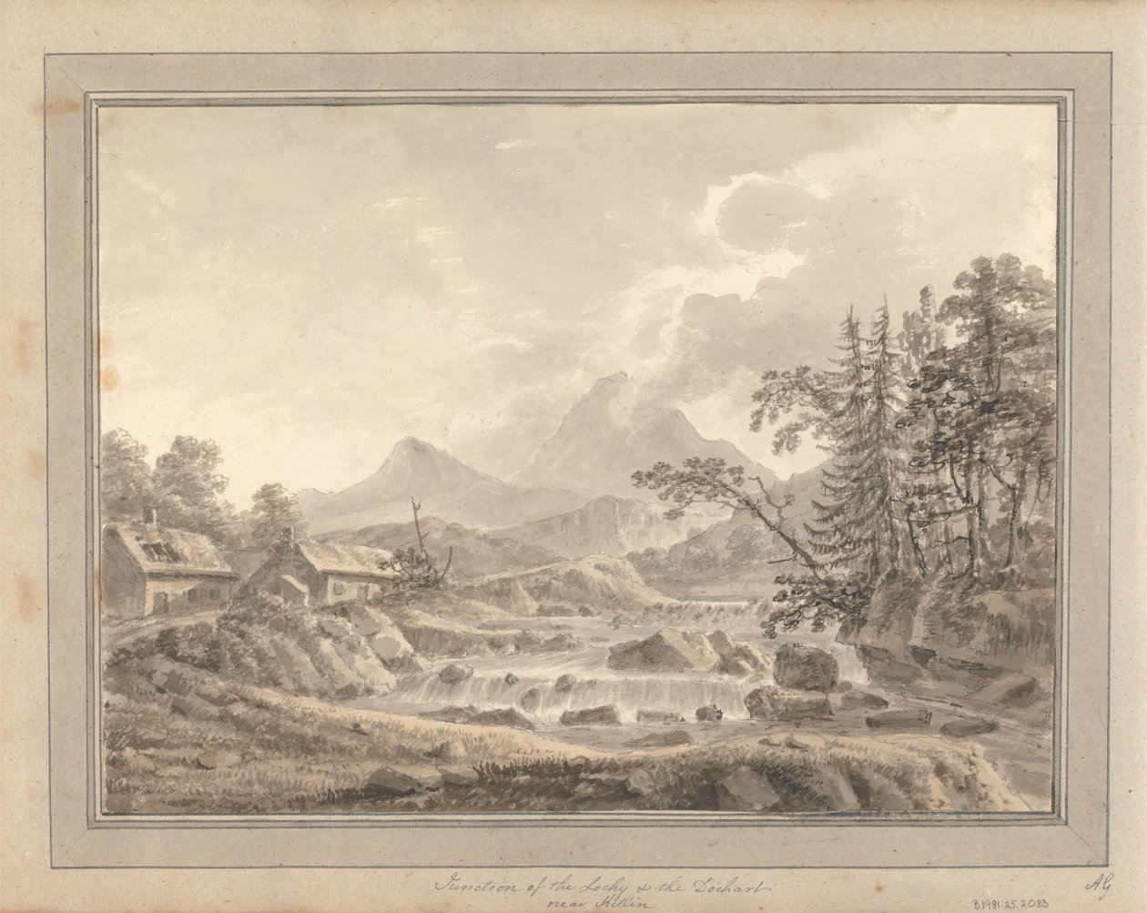 Utsikter i England, Skottland och Wales: Turné i Skottland; Junction of the Lochy and the Dochart nära Killin av Amos Green
