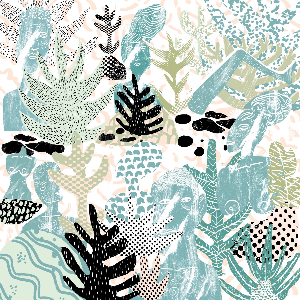 Undergrowth, 2015 (digitalt collage) av Amy Louise Evans