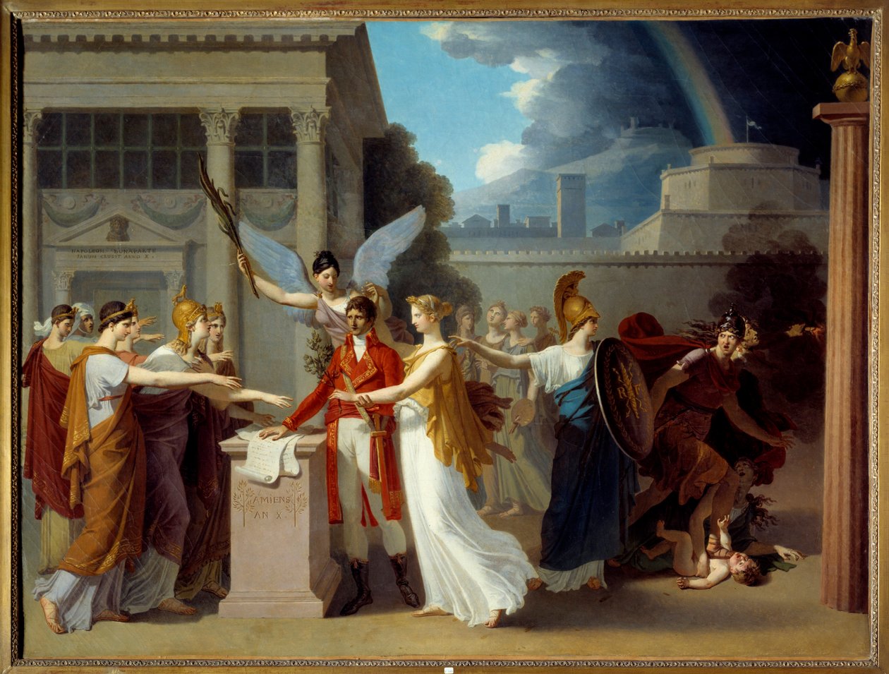 The Peace of Amiens, 25 mars 1802 (olja på duk) av Anatole Devosge