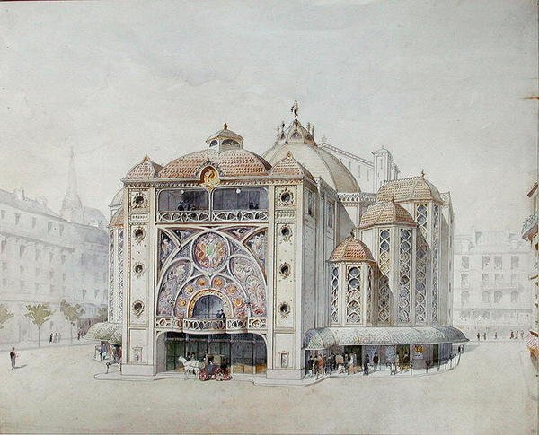 Design för en idealisk teater (akvarell på papper) av Anatole de Baudot