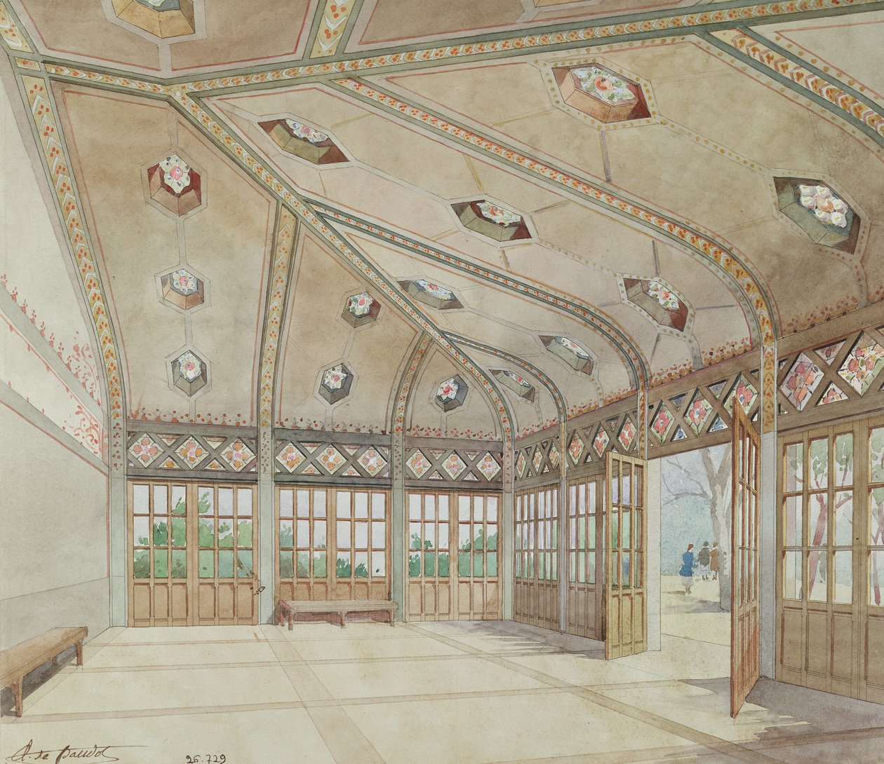 Lycée Victor Hugo, Paris, 1894 (wc på papper) av Anatole de Baudot