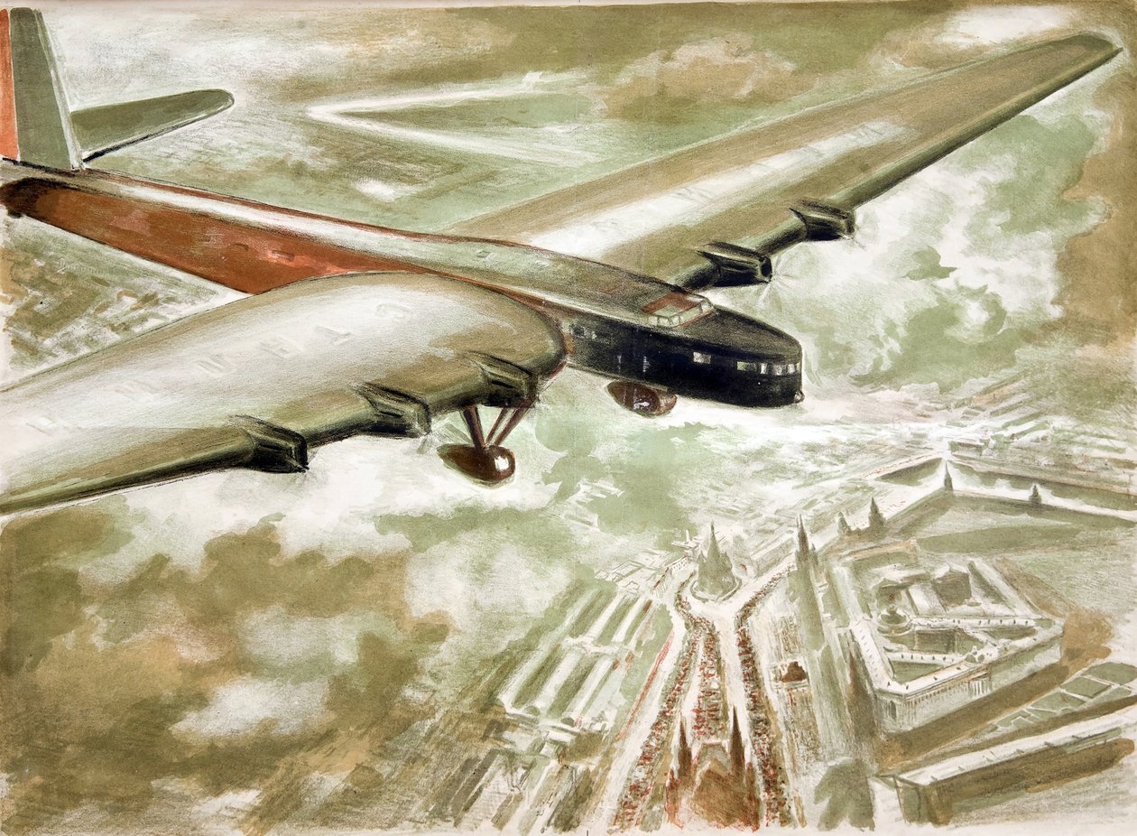 Flyg över Röda torget, 1937. av Anatoly Andreyevich Suvorov