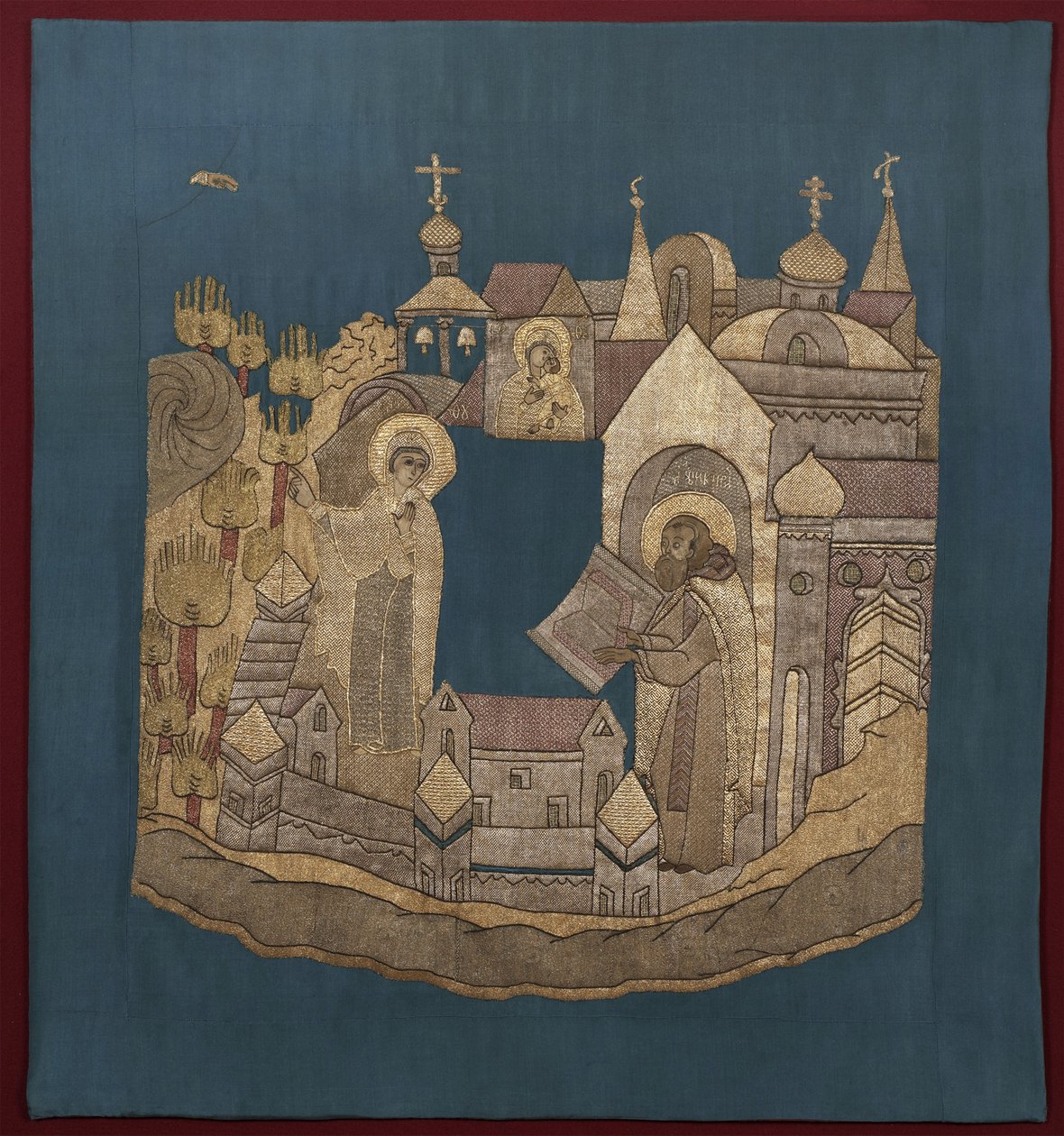 Guds moders framträdande för den helige Cyril av Belozersk i Simonovklostret Podea, 16201635 av Ancient Russian Art