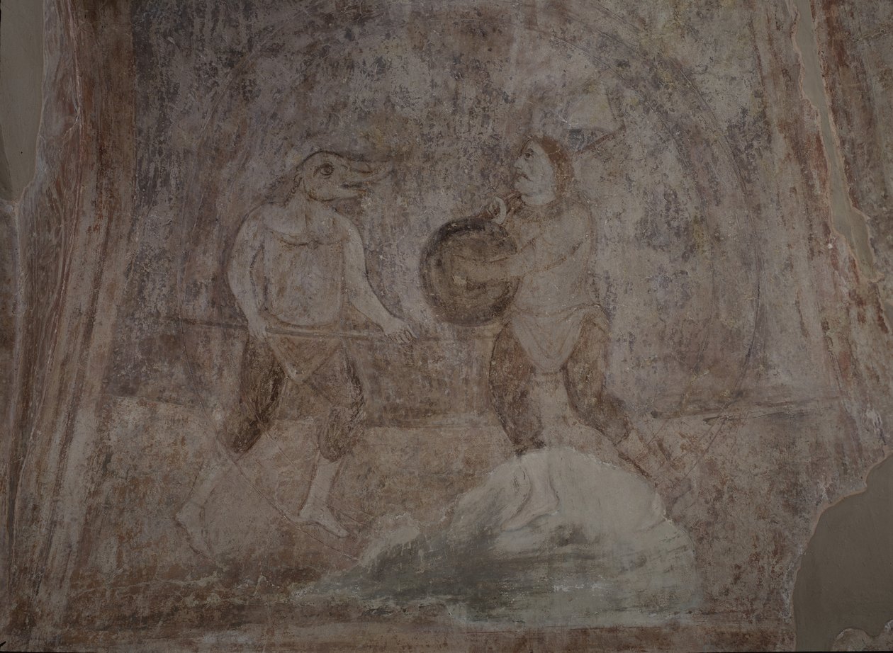 Kampscen i Hippodrom, 1000-talet av Ancient Russian frescos