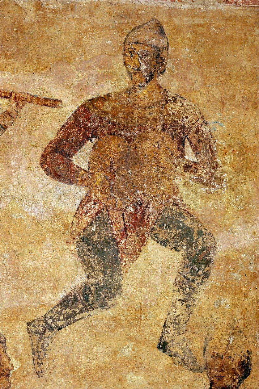 Musiker och akrobater detalj av Ancient Russian frescos