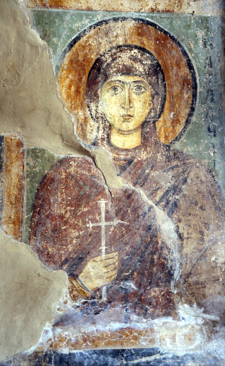 Heliga Natalia av Ancient Russian frescos