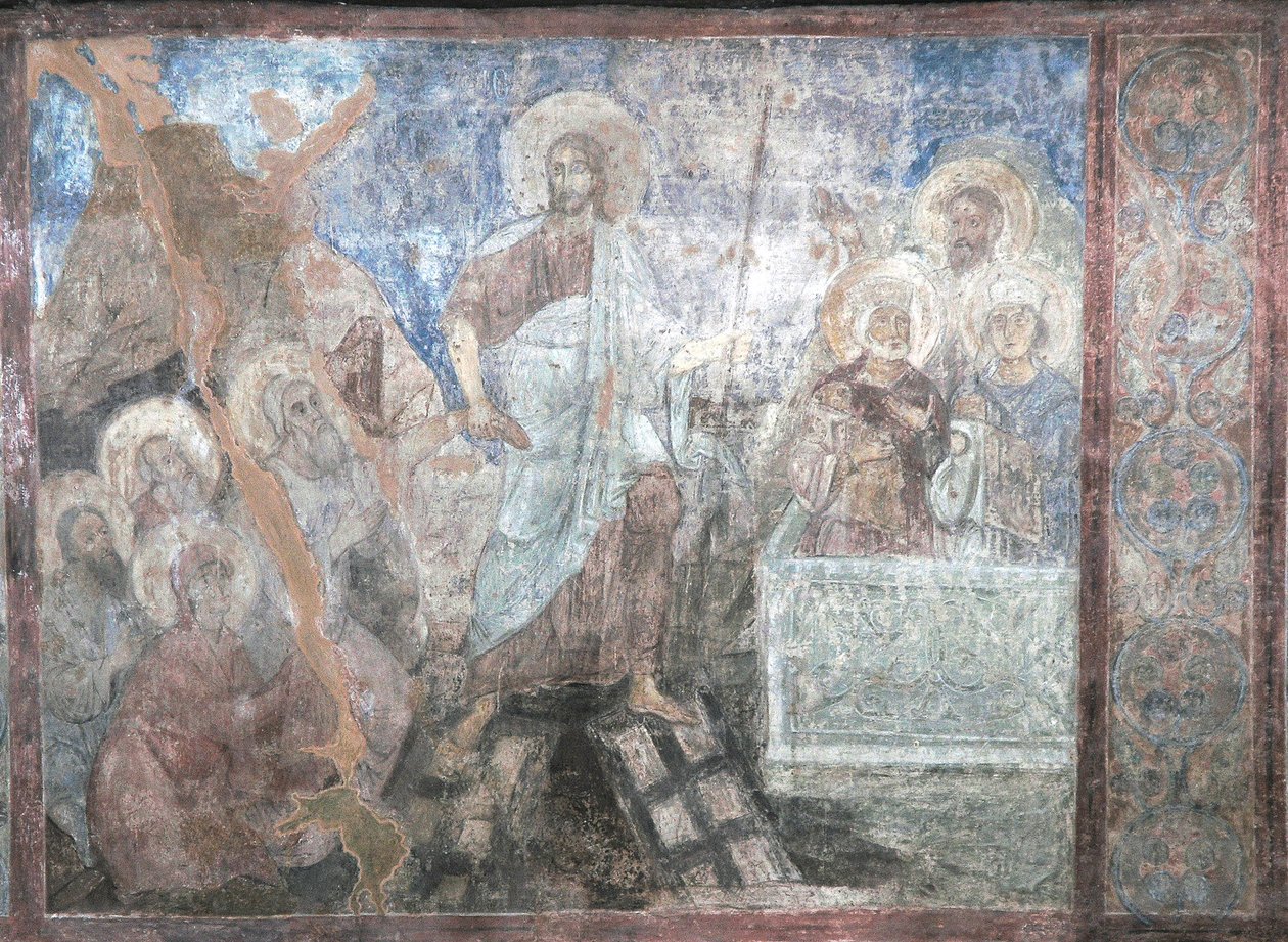 Nedstigningen till helvetet av Ancient Russian frescos