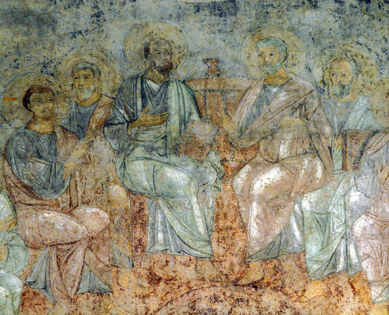 Den Helige Andes nedstigning av Ancient Russian frescos