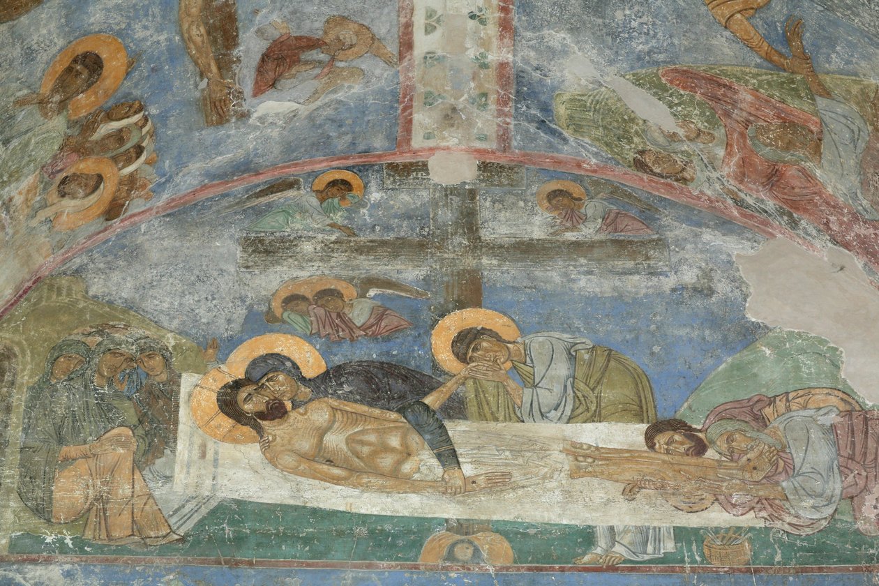 Kristi gravläggning, 1100-talet av Ancient Russian frescos