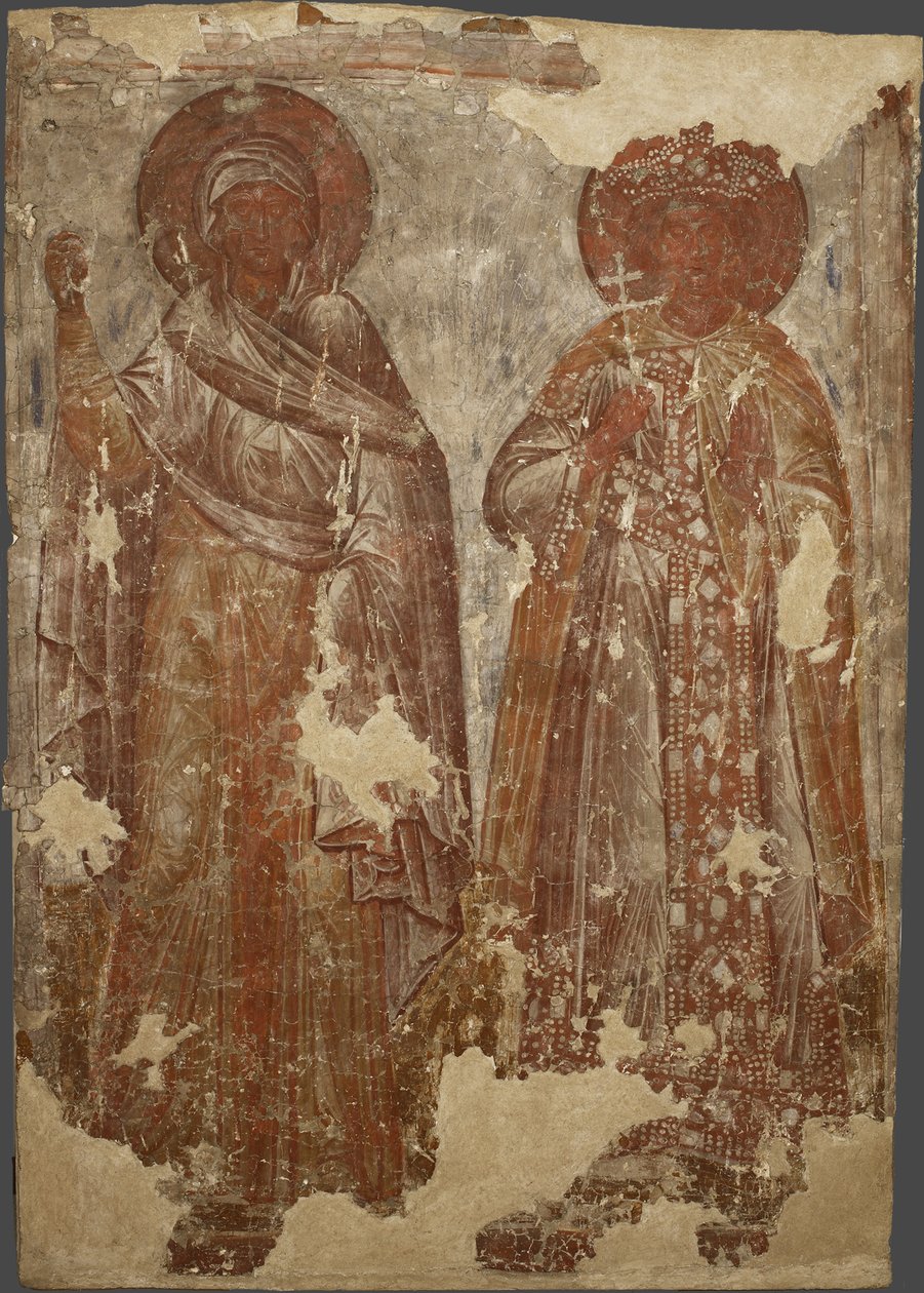 De heliga martyrerna, 1300-talet av Ancient Russian frescos