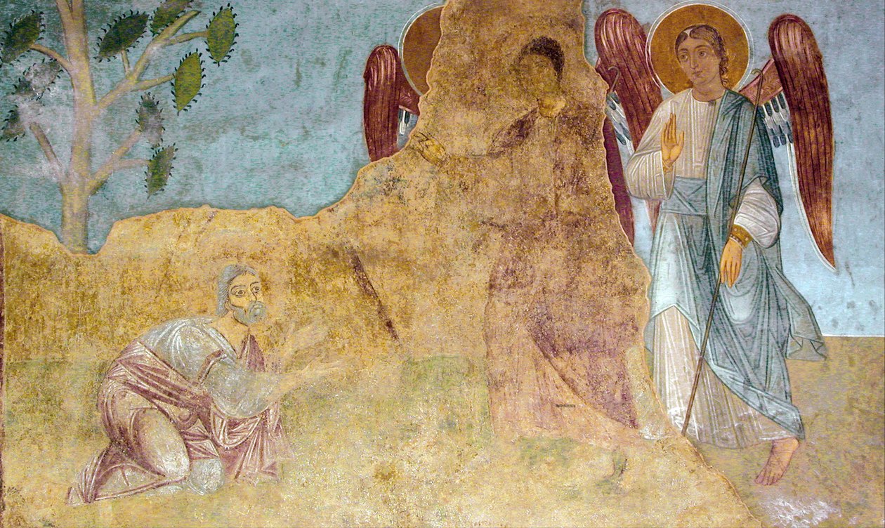 Abrahams gästfrihet Gamla testamentets treenighet av Ancient Russian frescos