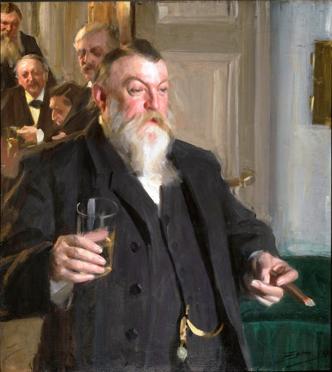 A Toast in the Idun Society av Anders Leonard Zorn