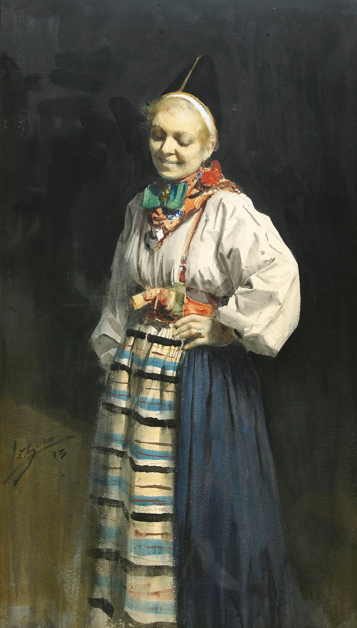 Dalecarlian girl from Rättvik  av Anders Leonard Zorn
