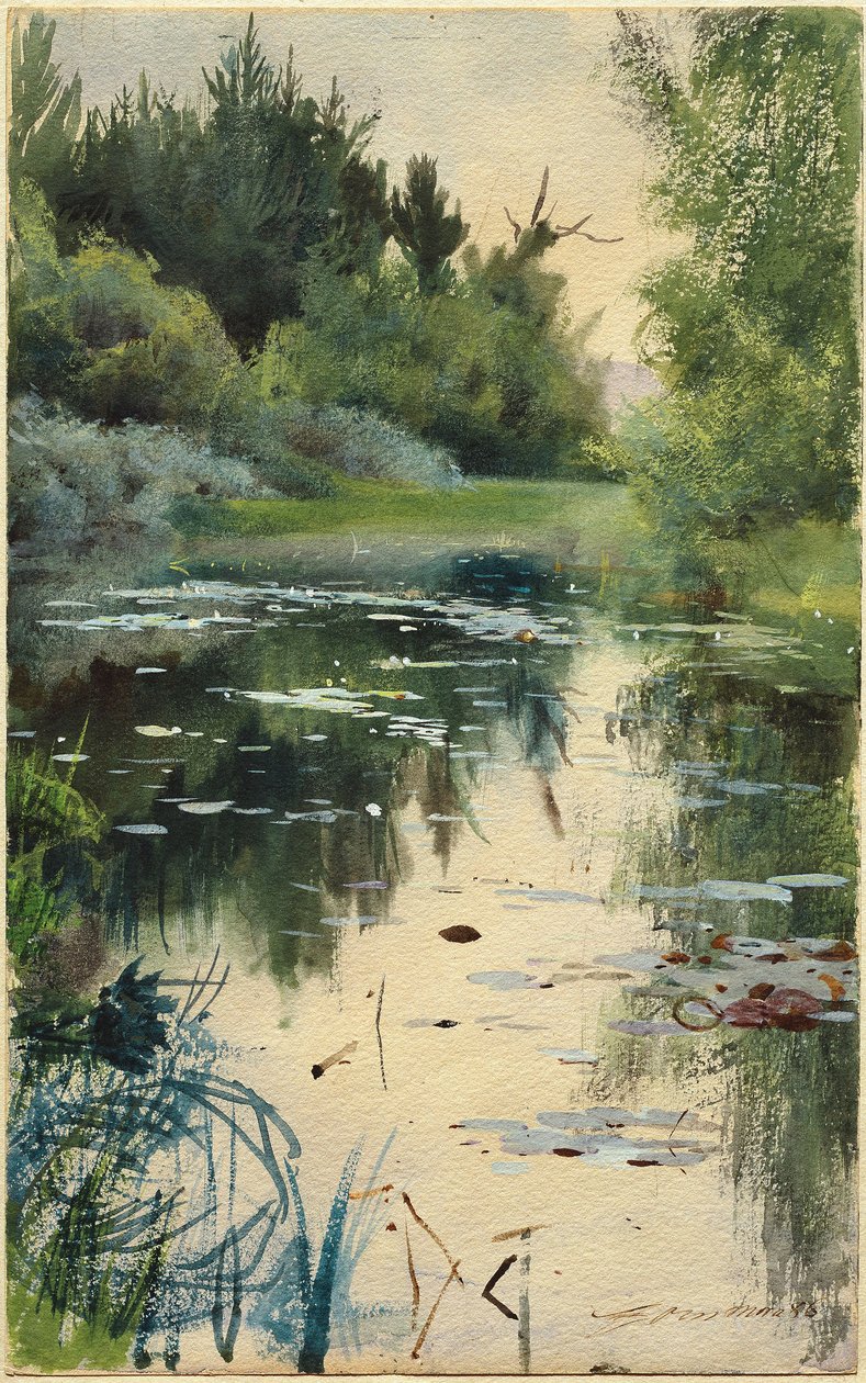 Landskap studie av Mora av Anders Leonard Zorn