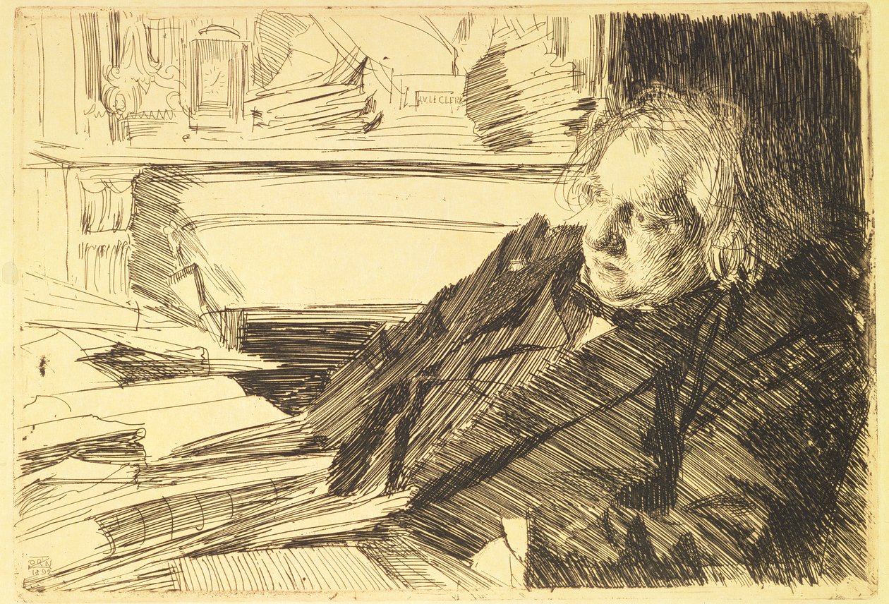 Porträtt av Ernest Renan, 1892 av Anders Leonard Zorn