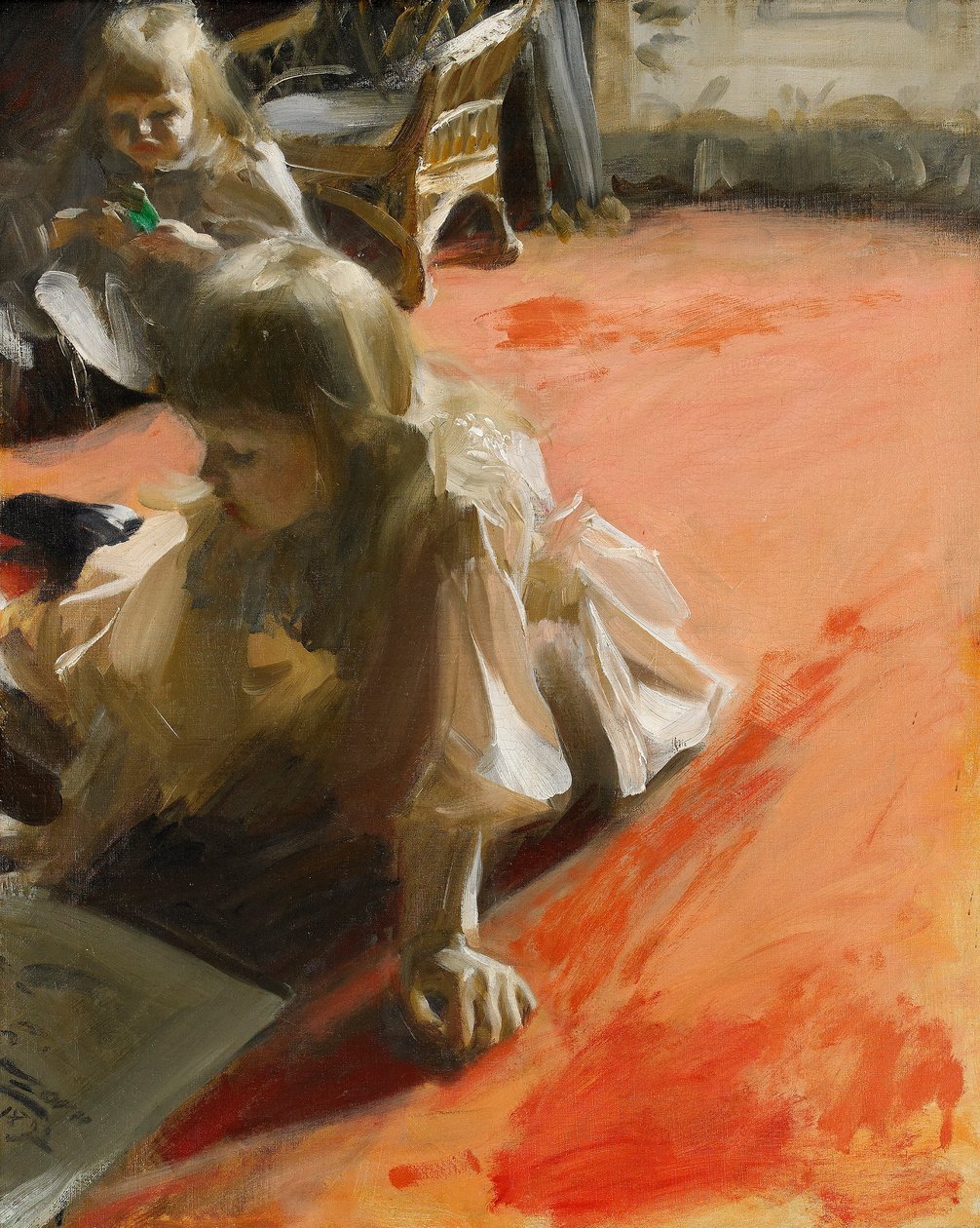  A Portrait of the Daughters of Ramon Subercasseauxn  av Anders Leonard Zorn