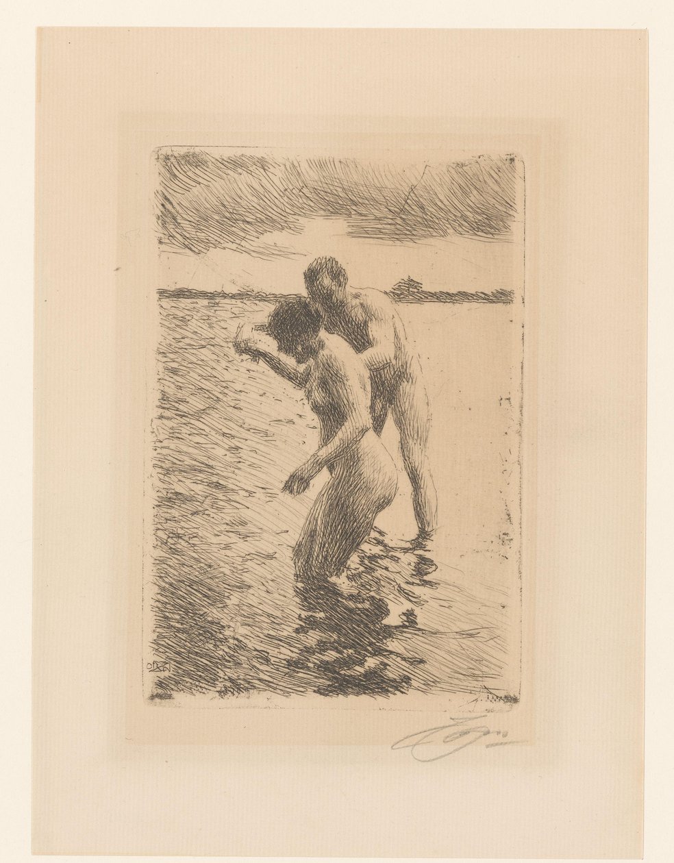 Lagret Pilot - massor av Anders Leonard Zorn (signed by artist)