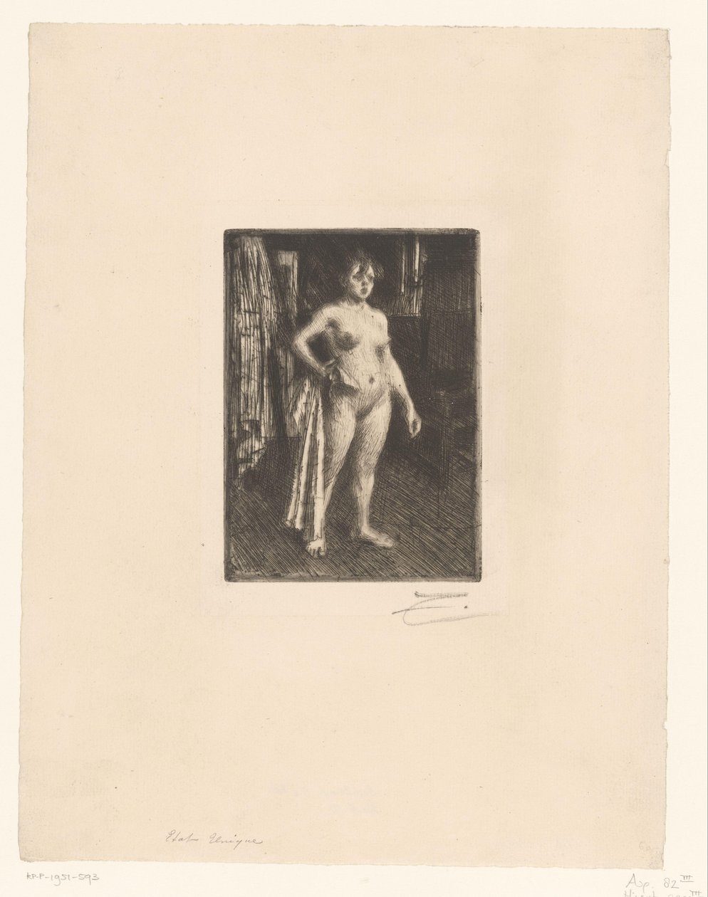 Venus i La Villette av Anders Leonard Zorn (signed by artist)