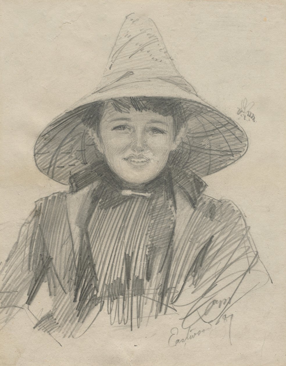 Ada Lymon kvinna i en stor hatt, 1887. av Anders Leonard Zorn