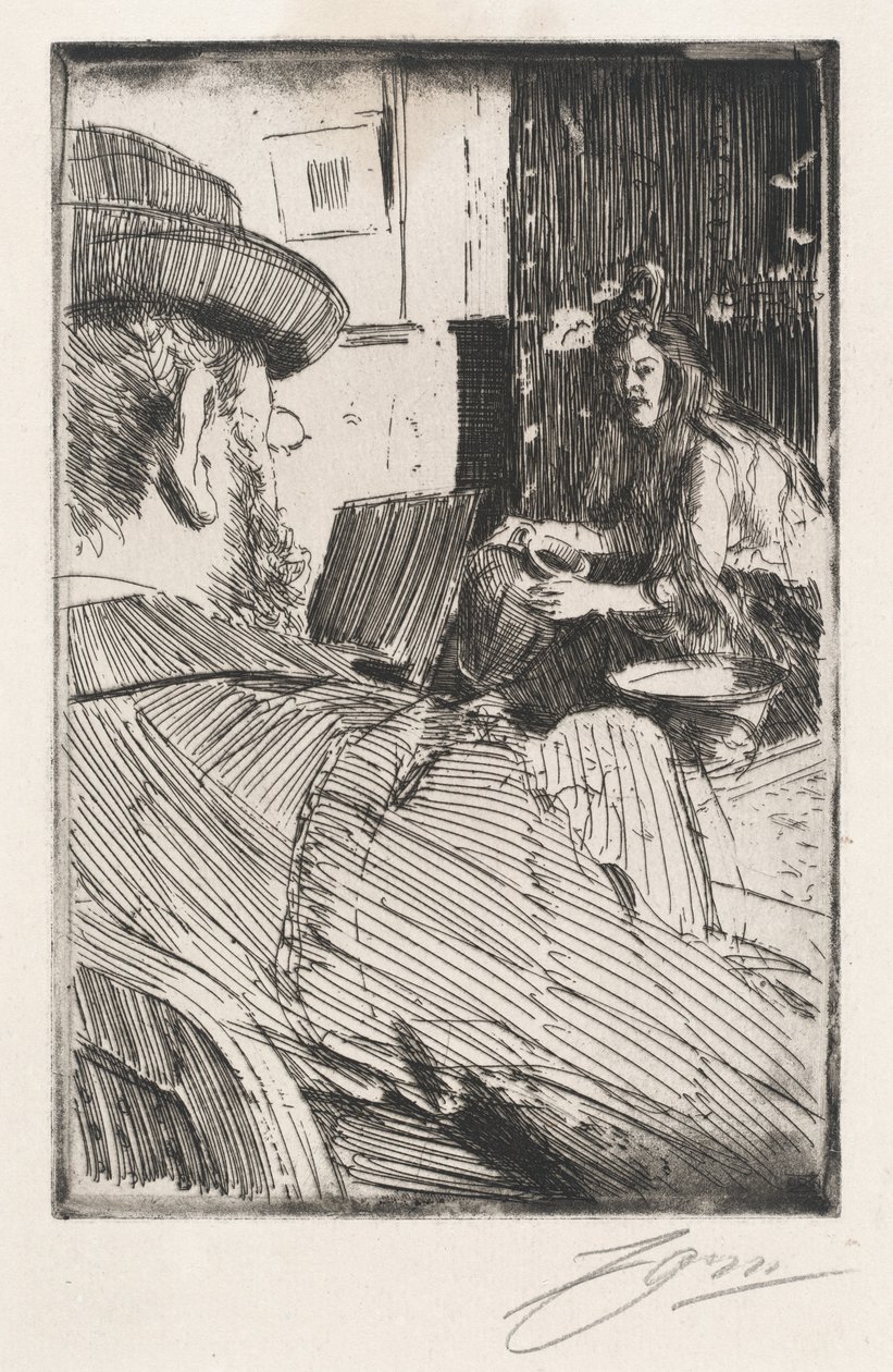 Albert Besnard och hans modell, 1896. av Anders Leonard Zorn