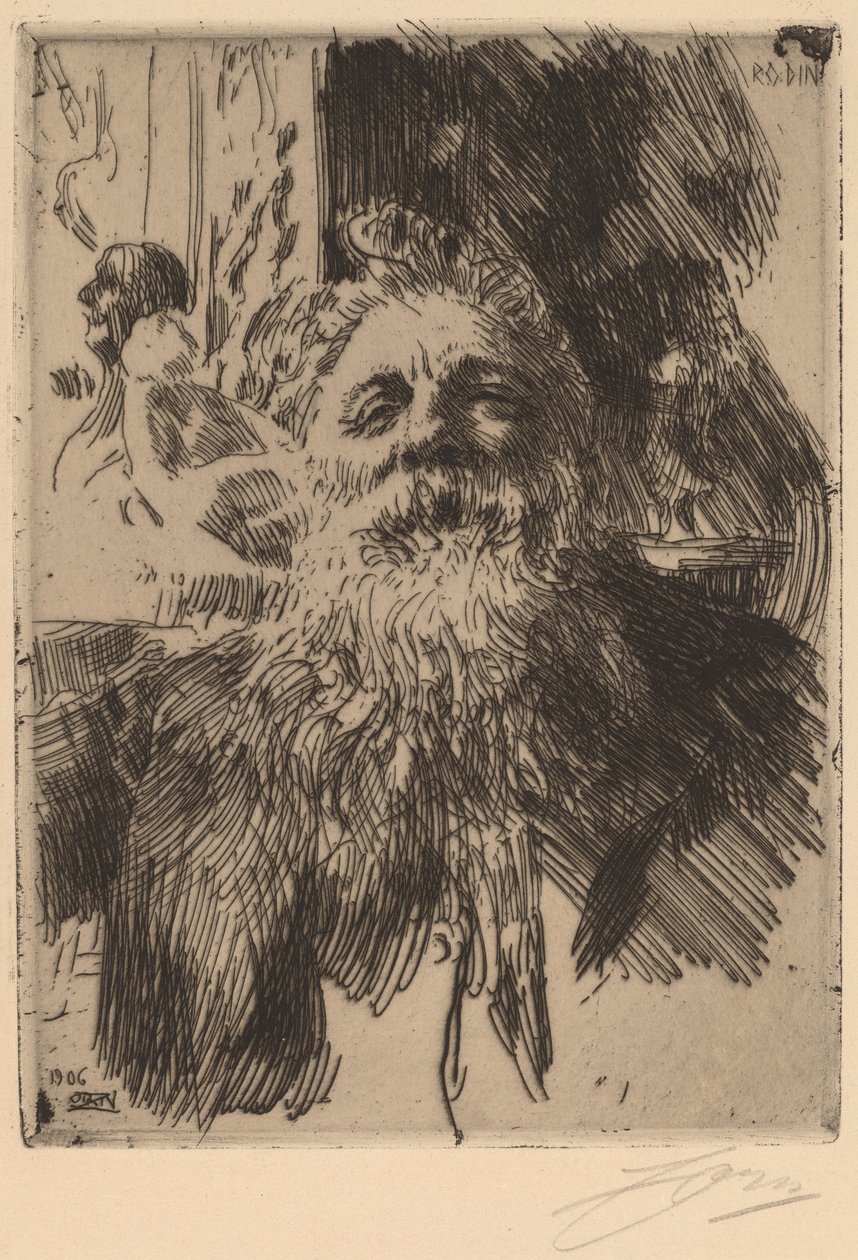 Auguste Rodin, 1906. av Anders Leonard Zorn