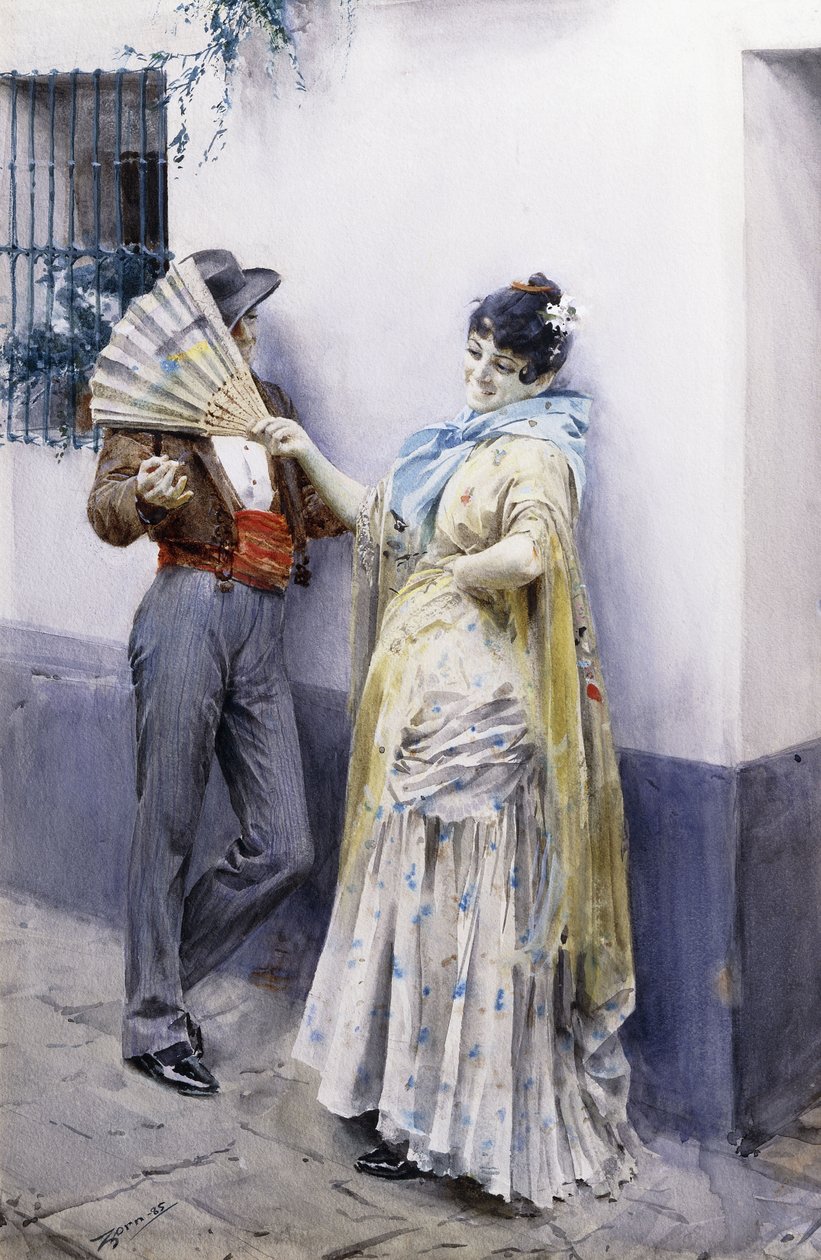Flirt, 1885 av Anders Leonard Zorn