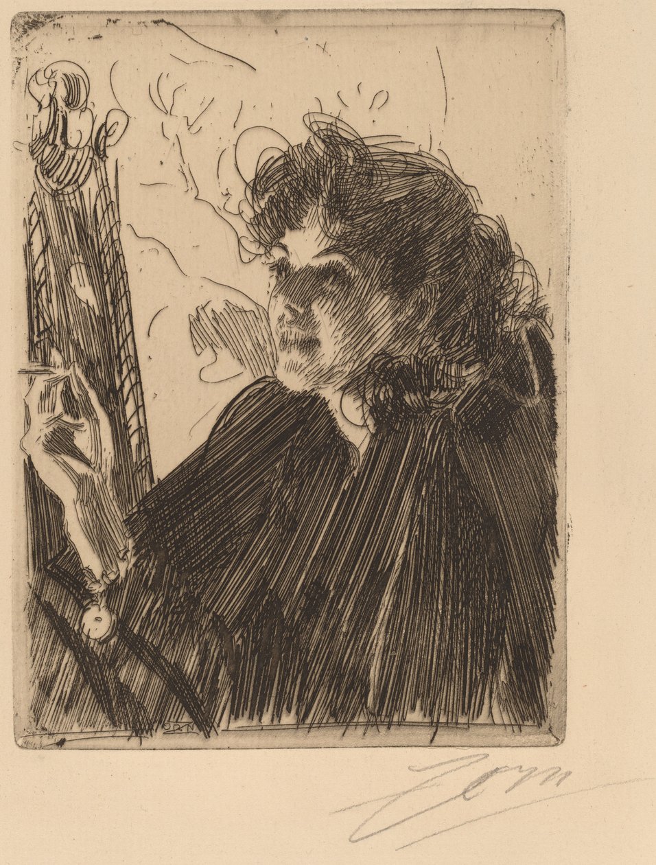 Flicka med cigarett, 1891. av Anders Leonard Zorn